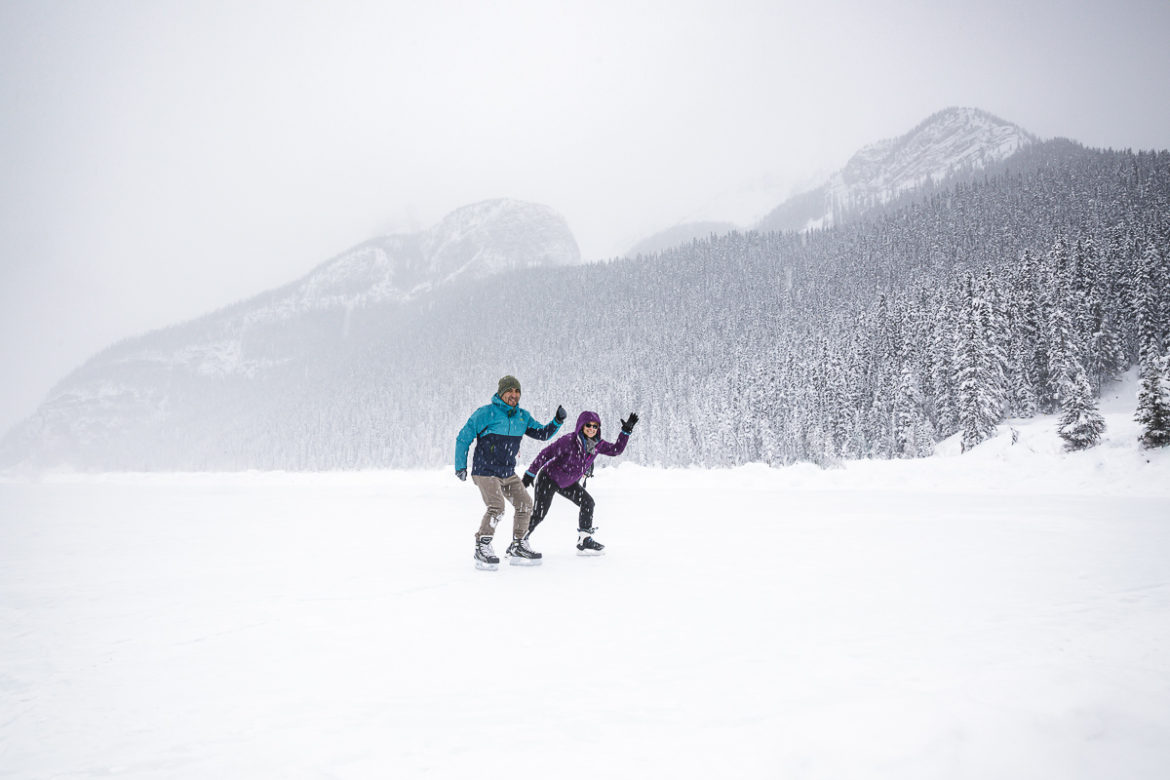 patinaje de hielo en lake louise